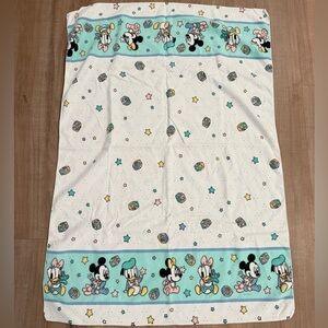 Vtg Dundee Disney Babies Receiving Blanket & Scrap Piece Baby Mickey Minnie